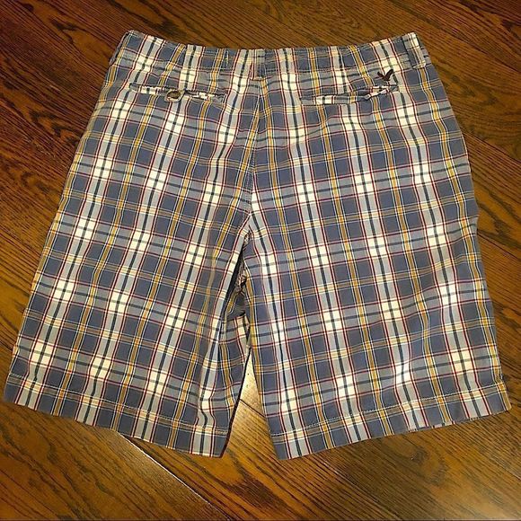 AE Longer Length Blue Plaid Mens Shorts 36 - Picture 2 of 10